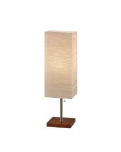 Adesso Dune Table Lamp, 26inH, White Shade/Walnut Base