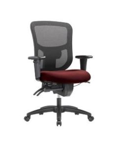 WorkPro 9500XL Series Ergonomic Mesh/Premium Fabric Mid-Back Big & Tall Chair, Black/Burgandy
