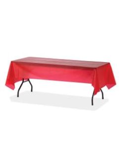 Genuine Joe Plastic Rectangular Table Covers - 108in Length x 54in Width - Plastic - Red - 24 / Carton
