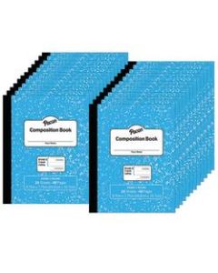 Pacon Grade 2 Composition Books, 9-3/4in x 7-1/2in, Primary Ruled, 24 Sheets, Blue Marble, Pack Of 24 Books
