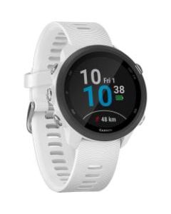 Garmin Forerunner 245 GPS Watch - Wrist - 1.2in - 240 x 240 - Bluetooth - GPS - 168 Hour - White - Glass Lens - Fiber Reinforced Polymer Case - Silicone Band