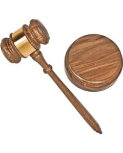 Advantus Brass Engraved Gavel Set - Brass