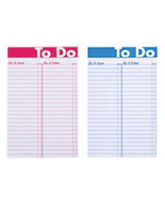 Office Depot Brand Junior Legal To-Do Pad, 5in x 8in, Specialty Ruled, 100 Pages (50 Sheets), Assorted Colors