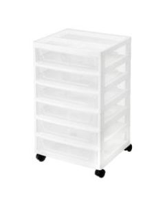 IRIS 6-Drawer Scrapbook Cart, 26-3/4inH x 15-7/8inW x 14-1/4inD, White