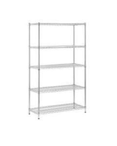 Honey-Can-Do Urban Steel Adjustable Storage Shelving Unit, 5-Tiers, 72inH x 42inW x 18inD, Chrome