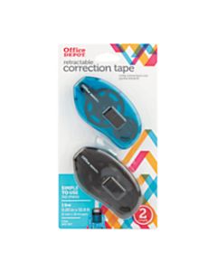 Office Depot Brand Correction Tape Slide, White, Pack Of 2