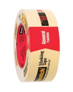3M 2050 Masking Tape, 3in Core, 2in x 180ft, Natural, Pack Of 12