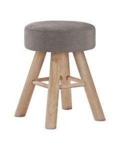 Monarch Specialties Shellie Velvet Ottoman, Light Brown/Natural