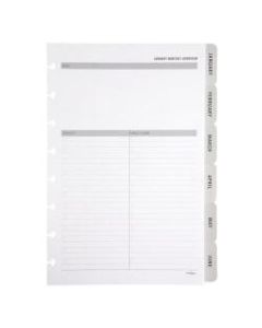 TUL Discbound Monthly Planner Refill With 12 Tab Dividers, Junior Size, Gray, January To December 2021