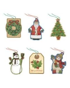 Amscan Christmas Kraft Tape-On Tags, 6in x 13-1/2in, Multicolor, Pack Of 180 Tags