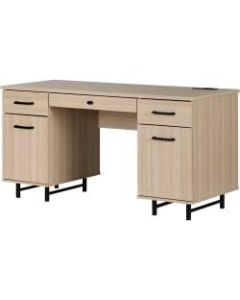 South Shore Zelia 60inW Computer Desk, Soft Elm