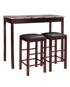 Linon Home Tavern 3-Piece Counter Set, Espresso/Black