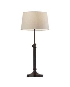 Adesso Simplee Mitchell 2-Piece Table Lamp Set, Natural Shades/Antique Black Bases