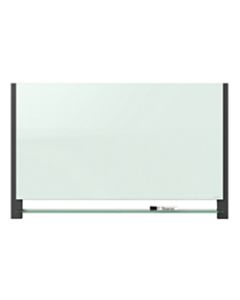 Quartet Evoque Magnetic Unframed Glass Marker Whiteboard, 85in x 48in, White/Black