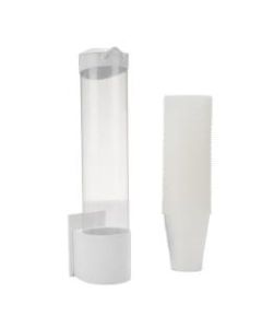 Mind Reader Plastic Cup Dispenser, 15inH x 3-1/2inW x 3-1/2inD, 7 Oz Cups, White/Silver