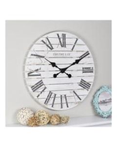 FirsTime & Co. Shiplap Round Wall Clock, White