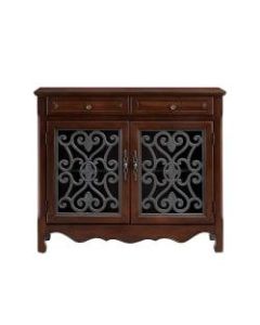 Powell Balfour 2-Door Console Table, 41inH x 36-1/4inW x 11inD, Cherry