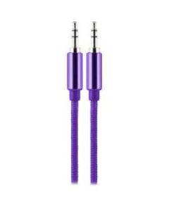 Ativa Braided 3.5 mm Auxiliary Audio Cables, 3ft, Purple, Pack Of 4 Cables, 53854