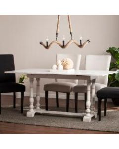 Southern Enterprises Edenderry Farmhouse Folding Trestle Console-To-Dining Table, Rectangular, White