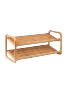 Honey-Can-Do 2-Tier Bamboo Shoe Rack, 14 1/2inH x 30inW x 13inD, Natural