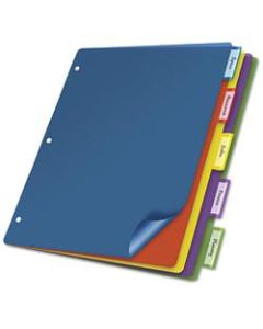 Cardinal Extra-tough Poly Dividers - 5 Tab(s)/Set - Letter - 8 1/2in Width x 11in Length - 3 Hole Punched - Polypropylene Divider - Multicolor Tab(s) - 4 / Pack