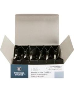 Business Source Fold-back Binder Clips - Large - 2in Width - 1in Size Capacity - 12 / Dozen - Black - Steel