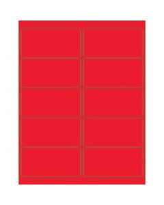 Office Depot Brand Labels, LL178RD, Rectangle, 4in x 2in, Fluorescent Red, Case Of 1,000