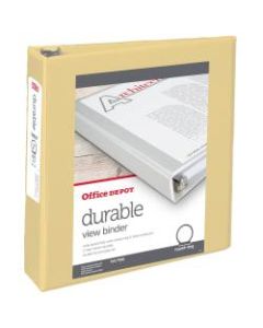 Office Depot Brand Durable View Round-Ring Binders, 2in Round Rings, Yellow