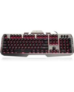 IOGEAR Aluminum Gaming Keyboard w/LED Backlight - Cable Connectivity - USB 2.0 Interface - 104 Key Windows Lock Key, Multimedia Hot Key(s) - English, French - QWERTY Layout - Plunger Keyswitch - Black, Gray