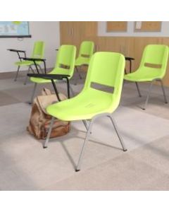 Flash Furniture Ergonomic Shell Chair With Right Handed Flip-Up Tablet Arm, Green