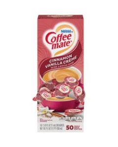 Nestle Coffee-mate Liquid Creamer Singles, Cinnamon Vanilla Creme, 0.38 Oz, Box Of 50 Singles