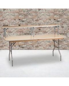 Flash Furniture Birchwood Bar Top Riser, 12inH x 11-3/4inW x 72inD, Natural/Silver