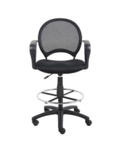 Boss Mesh Drafting Stool With Loop Arms, Black