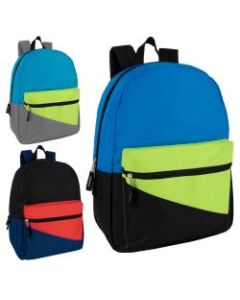Trailmaker Colorblock Backpacks, Assorted Colors, Pack Of 24 Backpacks