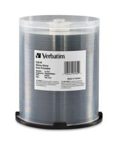 Verbatim CD-R 700MB 52X Shiny Silver Silk Screen Printable, Hub Printable - 100pk Spindle - 120mm - Printable - Silk-screen Printable - 1.33 Hour Maximum Recording Time