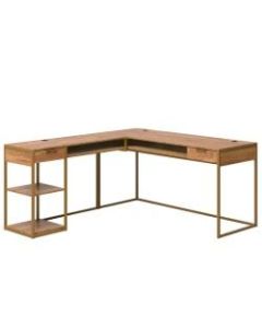 Sauder International Lux 66inW L-Shaped Desk, Sindoori Mango