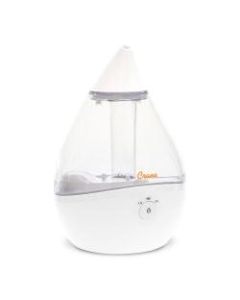Crane Droplet Ultrasonic Cool Mist Humidifier, 6-3/4inH x 6-3/4inW x 10-1/2inD, Clear/White