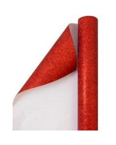 JAM Paper Wrapping Paper, Glitter, 25 Sq Ft, Red
