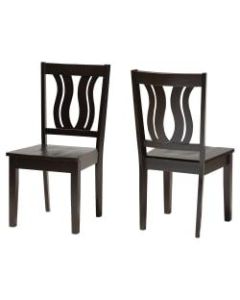 Baxton Studio Fenton Dining Chairs, Dark Brown, Set Of 2 Chairs