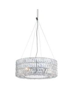 Zuo Modern Jena Ceiling Lamp, 23-1/5inW, Clear Crystal Shade/Chrome Base