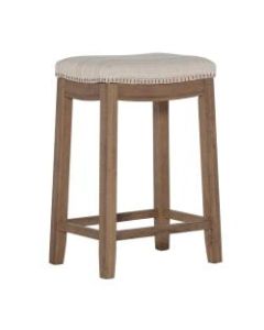 Linon Home Decor Products Walker Backless Counter Stool, Neutral/Rustic Brown