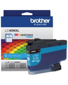 Brother Genuine LC406XLC High-Yield Cyan INKvestment Tank Ink Cartridge