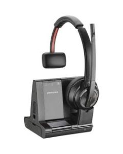 Plantronics Savi Wireless Headset System - Mono - Wireless - Bluetooth/DECT 6.0 - 590 ft - 20 Hz - 20 kHz - Over-the-head - Monaural - Noise Cancelling Microphone - Noise Canceling - Black