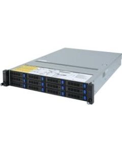 Gigabyte R282-Z90 Barebone System - 2U Rack-mountable - AMD  - 128 GB DDR4 SDRAM DDR4-3200/PC4-25600 Maximum RAM Support - 32 Total Memory Slots - Serial ATA/600 - ASPEED AST2500 Integrated - 12 3.5in Bays - 2 2.5in Bays   - 5 USB 3.0 Ports