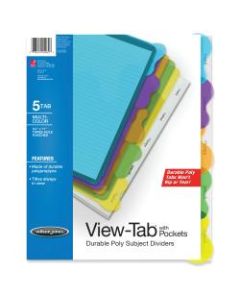 Wilson Jones View-Tab Transparent Dividers, 5-Tab, Multicolor, Set Of 5