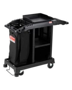 Suncast Commercial Plastic Cart, Compact Housekeeping, 46-5/8inH x 23-1/4inW x 43-7/16inD, Black