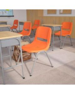 Flash Furniture HERCULES Series Ergonomic Shell Stack Chairs, Orange, Set Of 5 Chairs