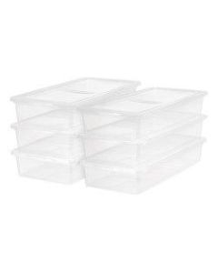 IRIS Plastic Storage Containers, 41 Quarts, 6in x 16 1/4in x 35 5/8in, Clear, Case Of 6