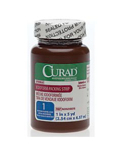 CURAD Sterile Iodoform Packing Strips, 1in x 5 Yd., White, Case Of 12