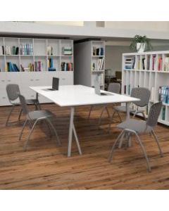 Flash Furniture HERCULES Series Plastic Stack Chairs, Gray, Set Of 5 Chairs